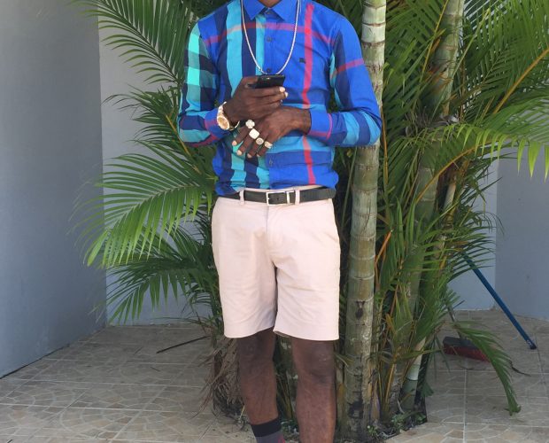 Ninjaman wearing red Wallabees